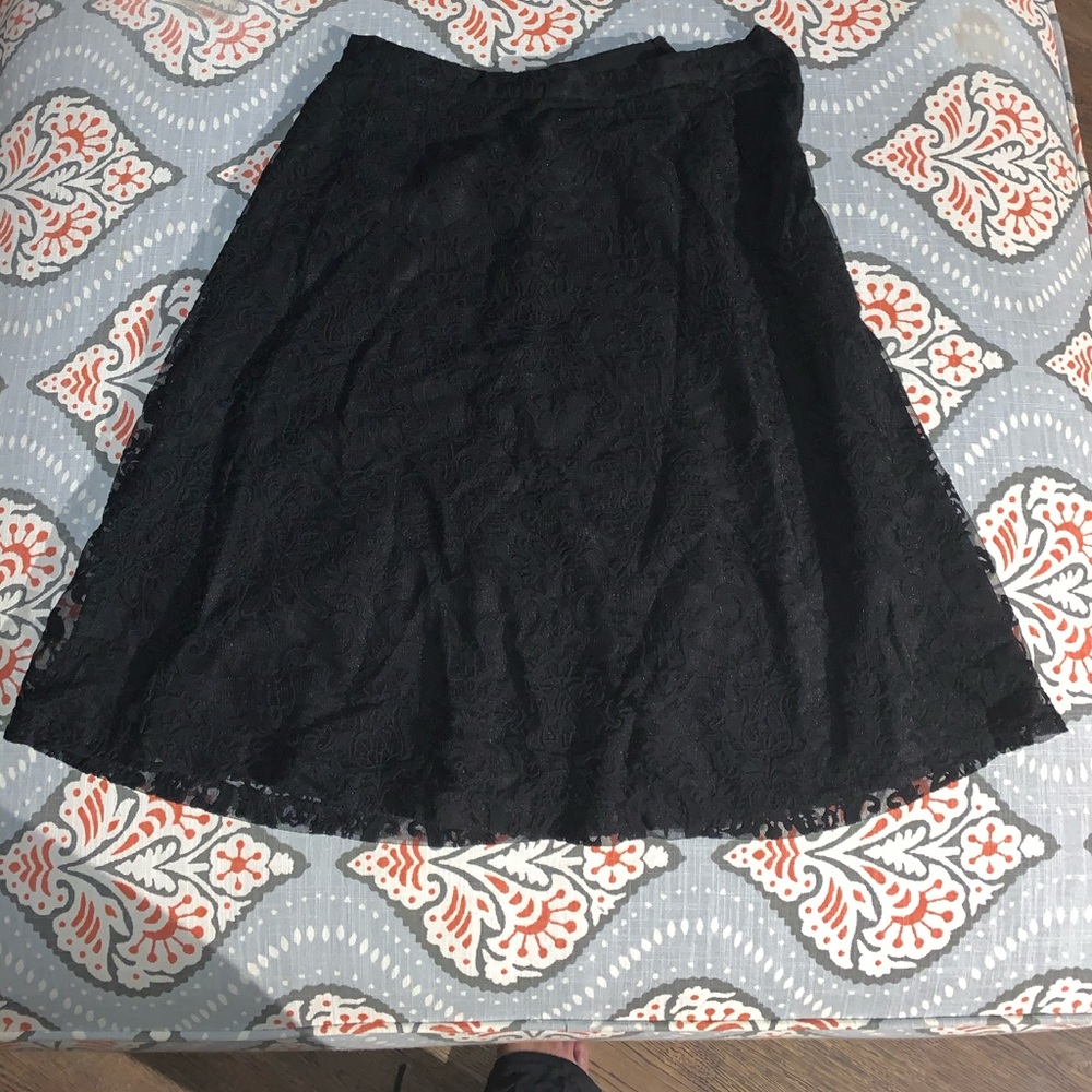 Black embroidered skirt